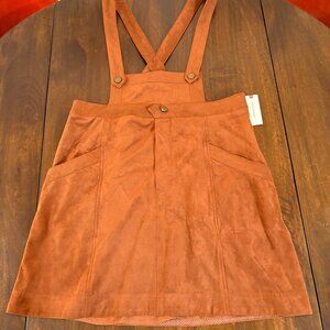 Anthropologie Suede Skirt with Suspenders - Size 10